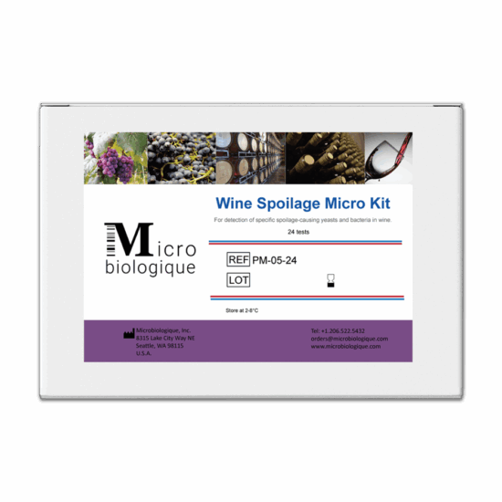 Product being demonstrated. Wine Spoilage PCR Micro Test Kit.